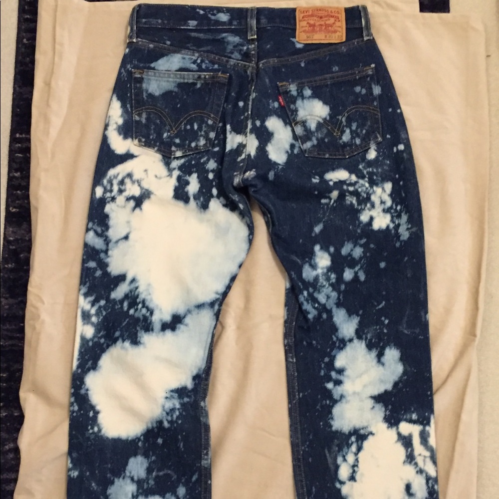 Levis 501 Bleach Effects Jeans - Picture 6 of 7